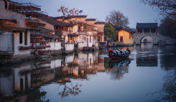江南特色小镇绍兴柯桥的安昌古镇